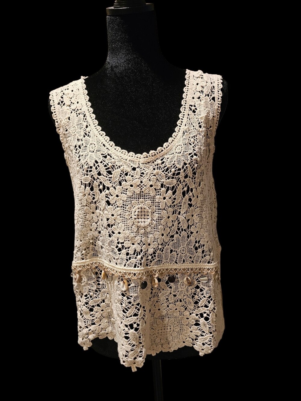 Crochet Lace Sleeveless Tank Top By Liv Los Angeles